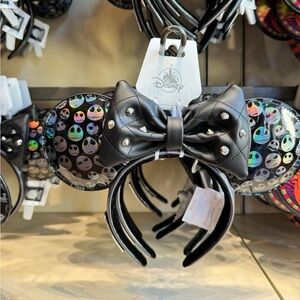 NEW - Disney Loungefly Nightmare Before Christmas Leather Mouse Ears Headband